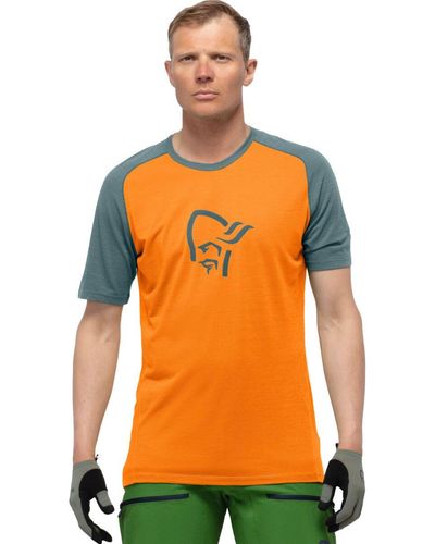 Norrøna Fjora Wool T-Shirt - Orange