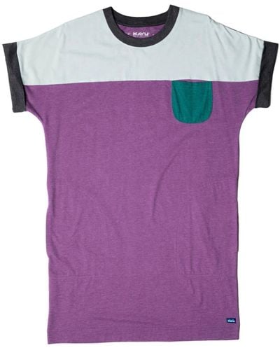 Kavu Cut Back T-Shirt Dress - Purple