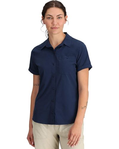 Outdoor Research Astroman Short-Sleeve Sun Shirt - Blue
