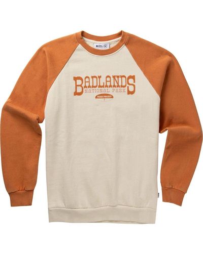 Parks Project Badlands Greatest Hits Raglan Crew Sweatshirt Burnt - Orange