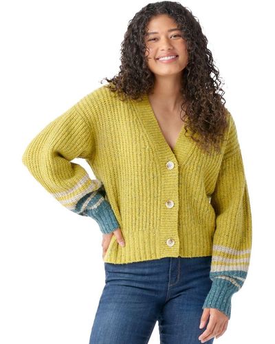Smartwool Cozy Lodge Cropped Cardigan Sweater - Yellow