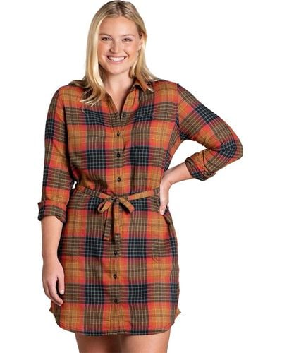 Toad&Co Re-Form Flannel Shirt Dress - Multicolor