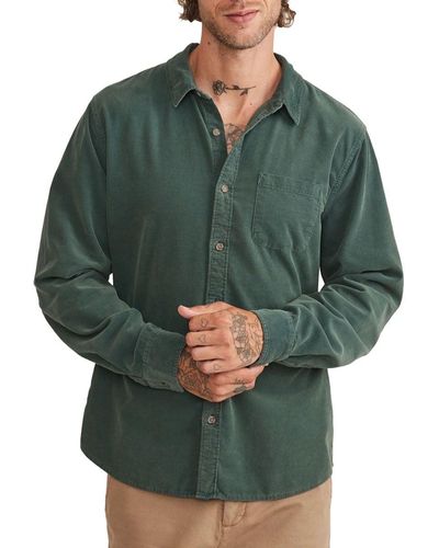 Marine Layer Long-Sleeve Lightweight Cord Shirt - Green