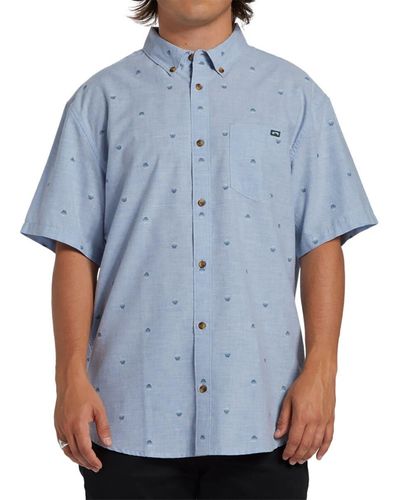 Billabong All Day Jacquard Short-Sleeve Shirt - Blue