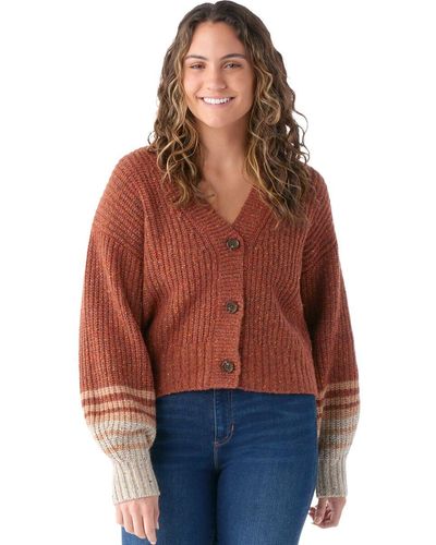 Smartwool Cozy Lodge Cropped Cardigan Sweater - Red