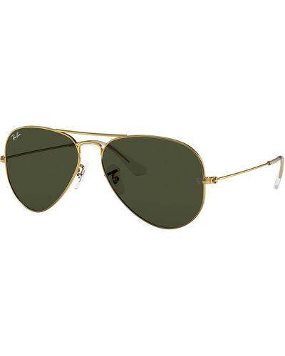 Ray-Ban Aviator Large Metal Sunglasses On Legend/Clear Gradient - Green