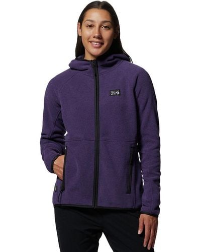 Mountain Hardwear Polartec Double Brushed Full-Zip Hooded Jacket - Purple