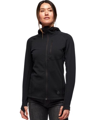 Black Diamond Coefficient Fleece Hooded Jacket - Black