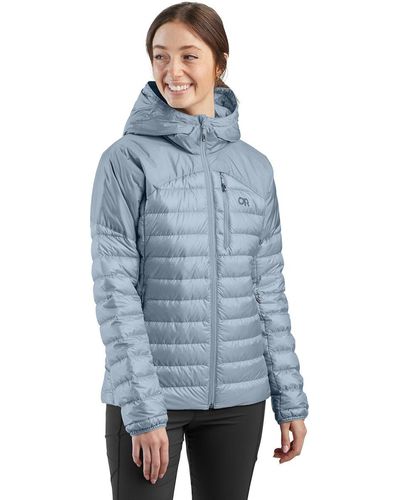 Outdoor Research Helium Down Hooded Jacket - Blue