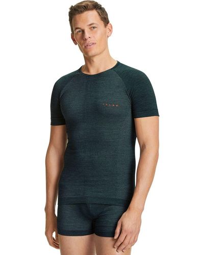 FALKE Wool-Tech Short-Sleeve Shirt - Blue