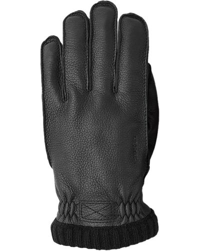 Hestra Deerskin Primaloft Ribbed Glove - Black