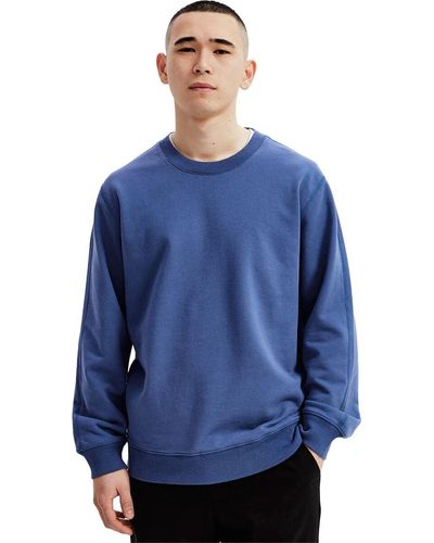 Reigning Champ Midweight Terry Classic Crew Sweatshirt - Blue