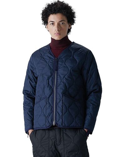 Taion Military Zip V-Neck Down Jacket - Blue