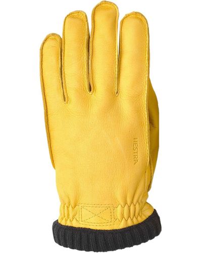 Hestra Deerskin Primaloft Ribbed Glove - Yellow