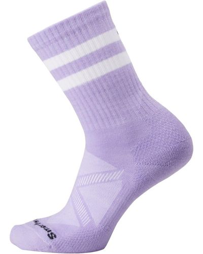 Smartwool Athletic Stripe Crew Sock Ultra - Purple