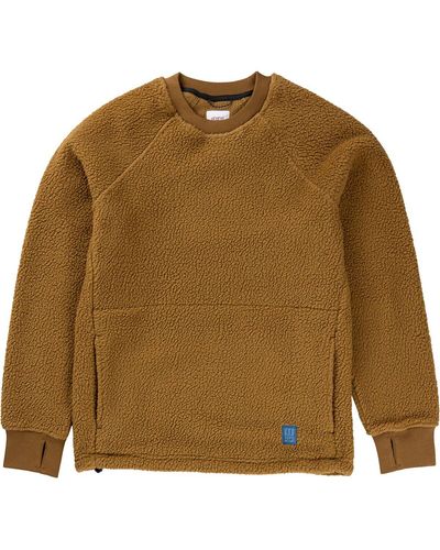 Topo Mountain Fleece Crewneck Sweatshirt - Brown