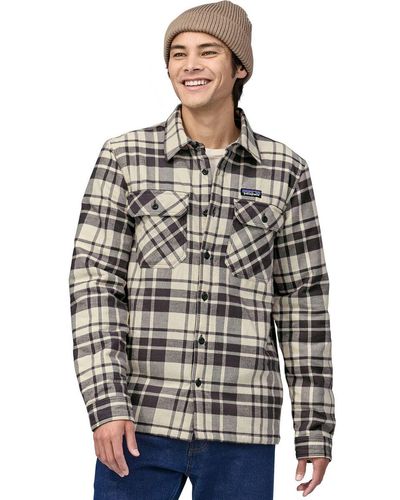 Patagonia Insulated Organic Cotton Fjord Flannel Shirt - Gray