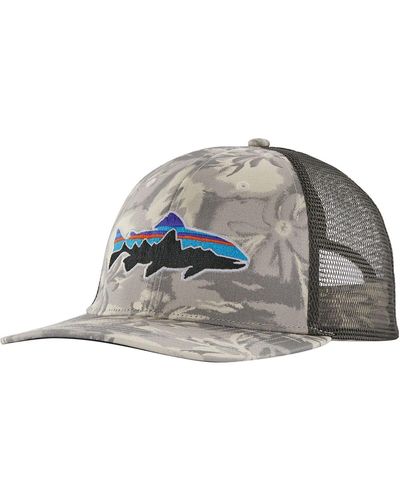 Patagonia Fitz Roy Trout Trucker Hat Cliffs And Waves: Natural - Gray