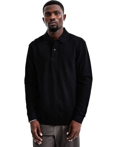 Reigning Champ Academy Long-Sleeve Polo Shirt - Black