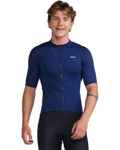 2XU Aero Cycle Short-Sleeve Jersey - Blue