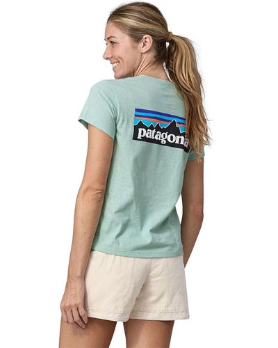 Patagonia P-6 Logo Crew T-Shirt - Blue