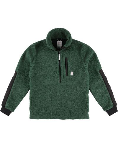 Topo Mountain Fleece Pullover Jacket - Green