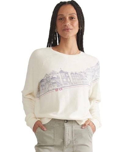Marine Layer Vintage Terry Graphic Sweatshirt - White