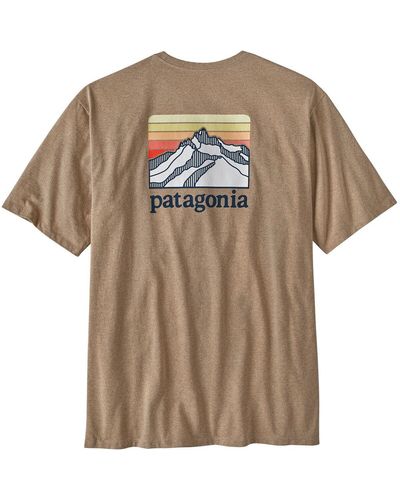 Patagonia Line Logo Ridge Pocket Responsibili-T-Shirt - Brown