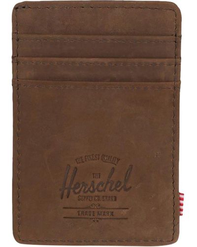 Herschel Supply Co. Raven Leather Rfid Card Holder Wallet - Brown