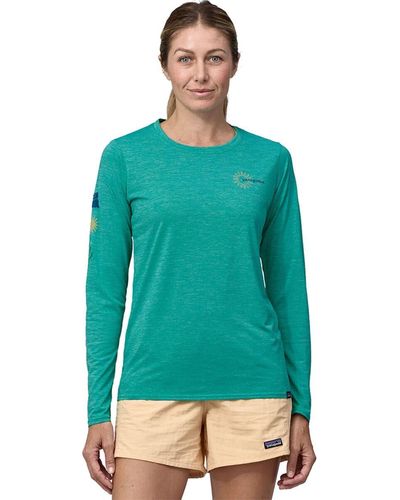 Patagonia Capilene Cool Daily Waters Graphic Ls Shirt - Green