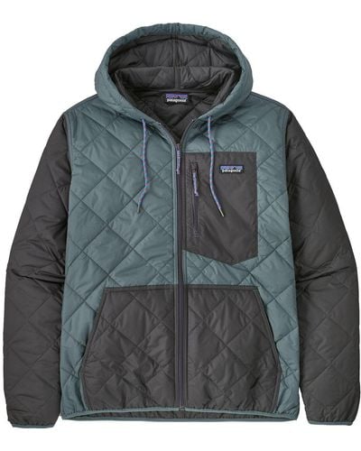 Patagonia Diamond Quilted Bomber Hooded Jacket - Gray