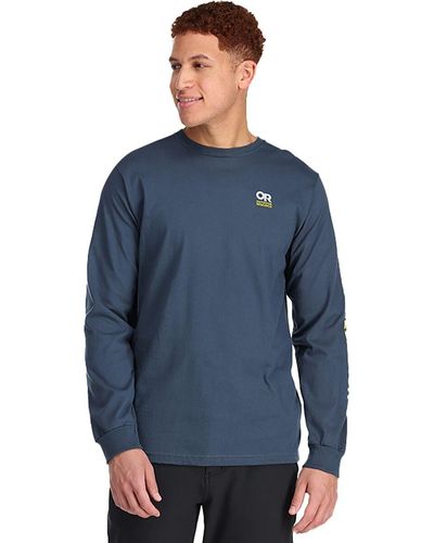 Outdoor Research Lockup Chest Logo Long-Sleeve T-Shirt - Blue