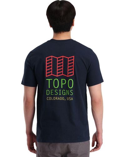 Topo Small Original Logo Short-sleeve T-shirt - Blue