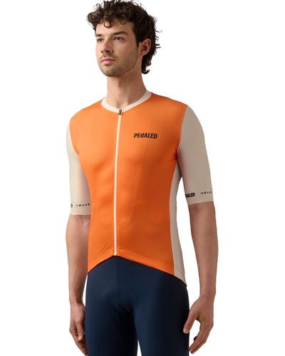 Pedaled Logo Cycling Jersey - Orange