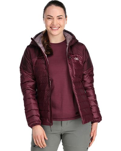 Outdoor Research Helium Down Hooded Jacket - Red