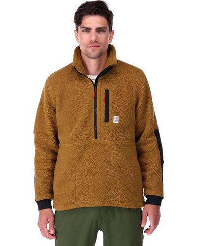 Topo Mountain Fleece Pullover Jacket - Brown