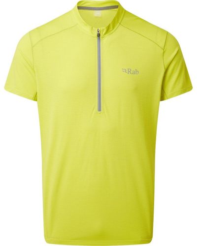 Rab Sonic Short-Sleeve Zip Shirt - Yellow