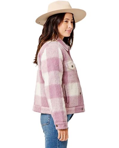 Carve Designs Rhea Wool Trucker Jacket - Pink