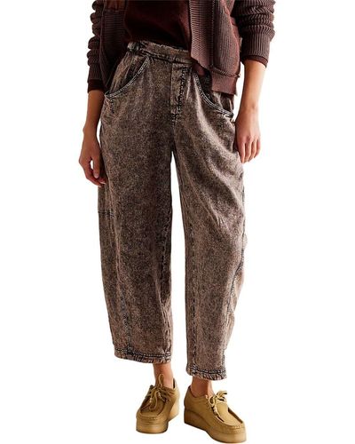 Free People High Road Pull On Barrel Pant - Brown