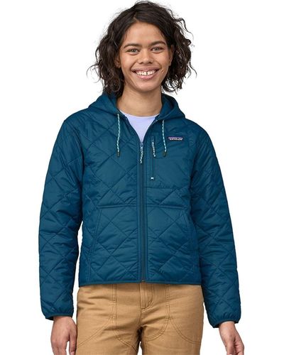 Patagonia Diamond Quilted Bomber Hoodie - Blue