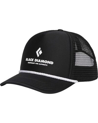 Black Diamond Diamond Flat Bill Trucker Hat/ Eqpmnt For Alpnst - Black
