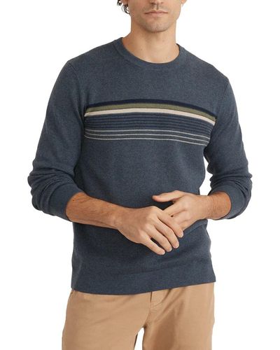 Marine Layer Chest Stripe Sweater - Blue
