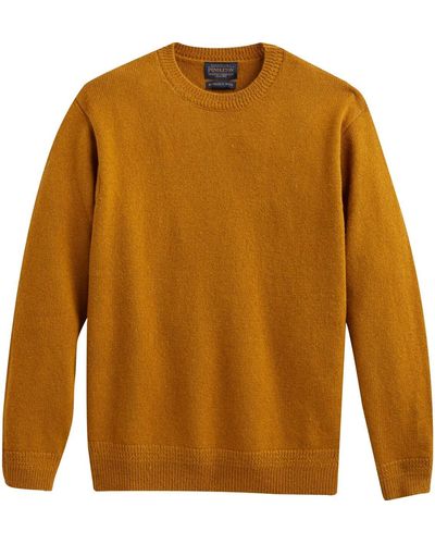 Pendleton Shetland Crew Sweater - Brown