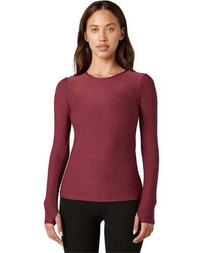 Beyond Yoga Classic Crew Pullover Sweatshirt - Red
