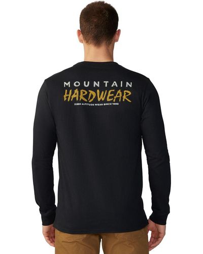 Mountain Hardwear Logo Landscape Long-Sleeve T-Shirt - Black