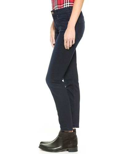 Mother The Muse Staight Skinny Ankle Jeans - Ink & Paper - Blue