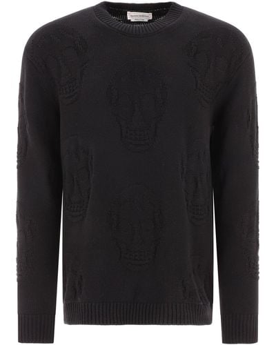 Alexander McQueen Alexander Mc Queen Textured Skull Sweater - Black