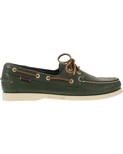 Sebago Portland Moccasin With Grained Leather - Green
