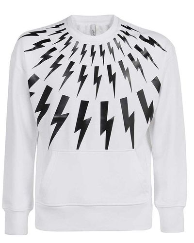 Neil Barrett Lightning Print Sweatshirt - Blanc
