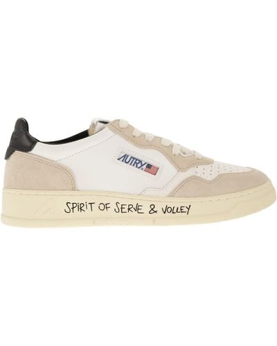 Autry Medalist Low Leather And Suede Sneakers - White